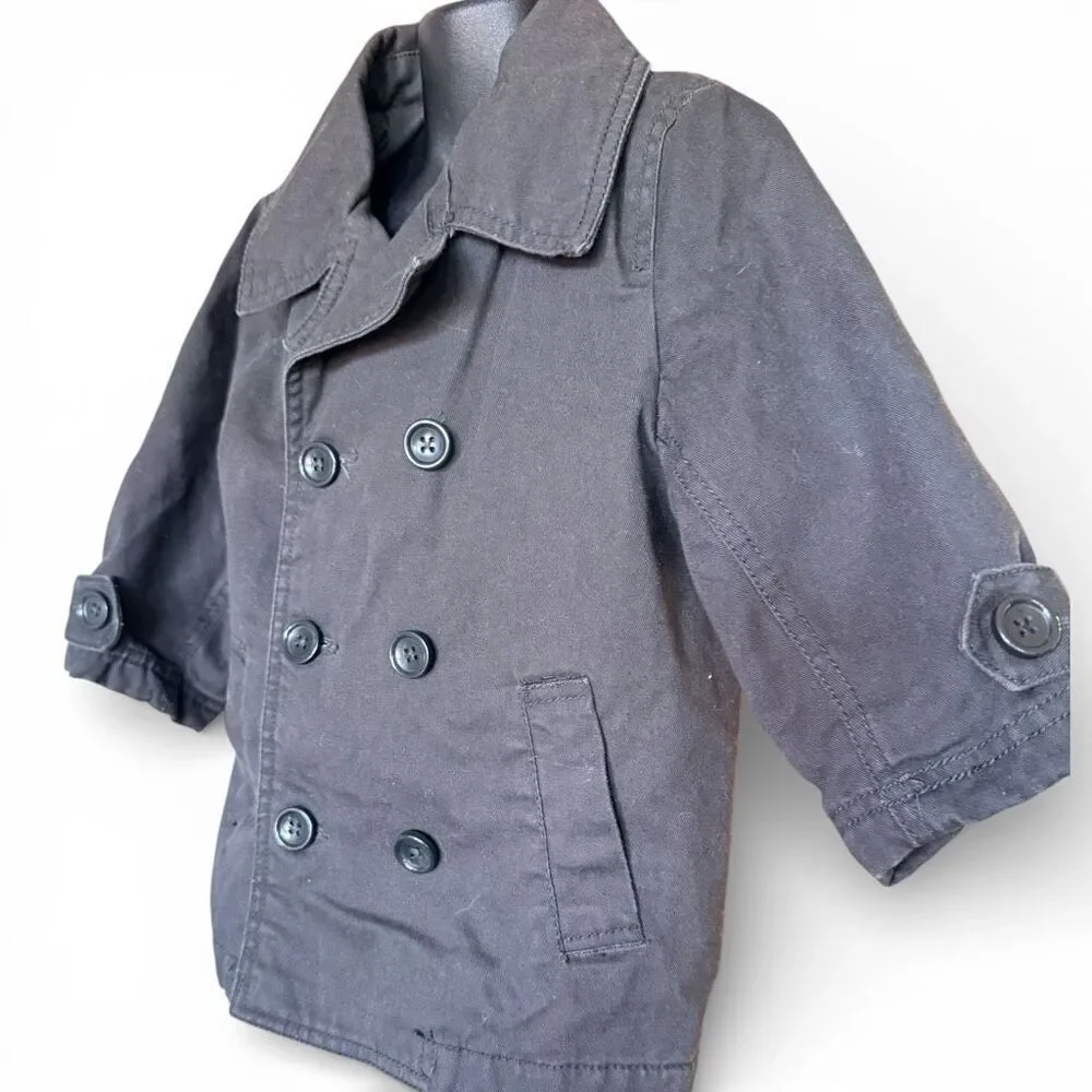 Youth Boys Vintage The Childrens Place Canvas Peacoat Jacket Coat  - Sz 3T